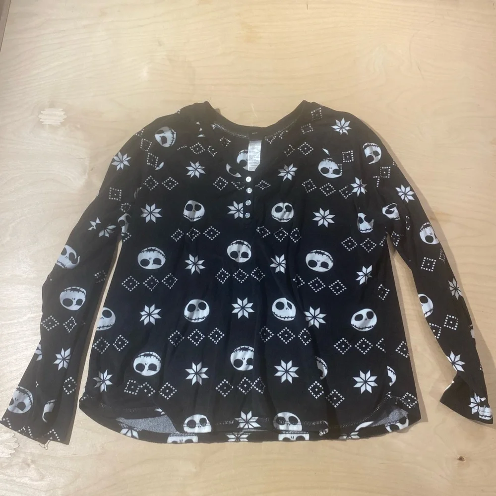 Nightmare Before Christmas Long Sleeve Sleepware Top 2X (GA) - Picture 7 of 14